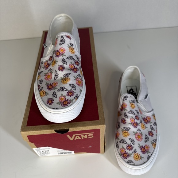 Vans Asher Butterfly Floral Blanc De Women's 6.5 New w Box - Picture 3 of 6